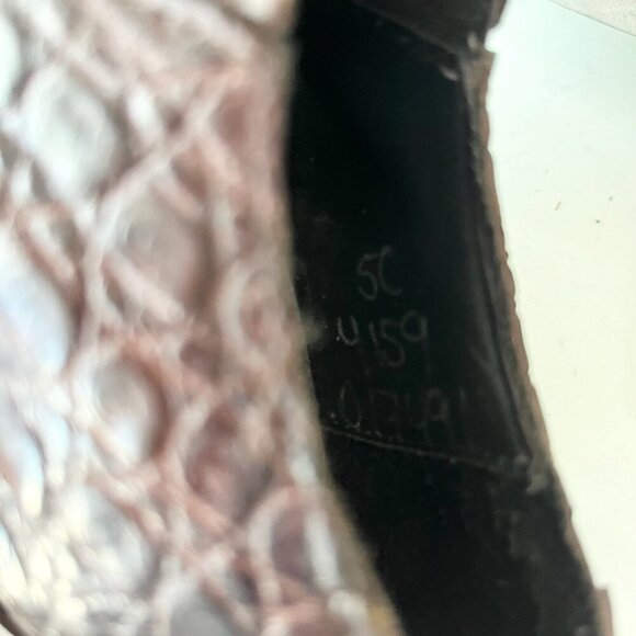 Rod Patrick Womens Western Boots Loafers Pull on Shoes 5C Brown Caiman Leather - Picture 9 of 11